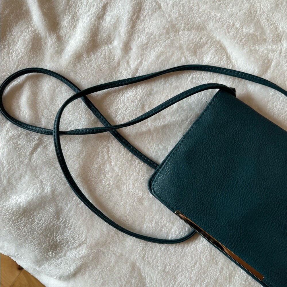 Crossbody PU Leather Teal Green Bag Purse clutch - Picture 6 of 6